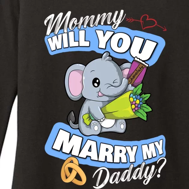 Cute Elephant Wedding Offer Mommy Will You Marry My Daddy Gift Womens CVC Long Sleeve Shirt