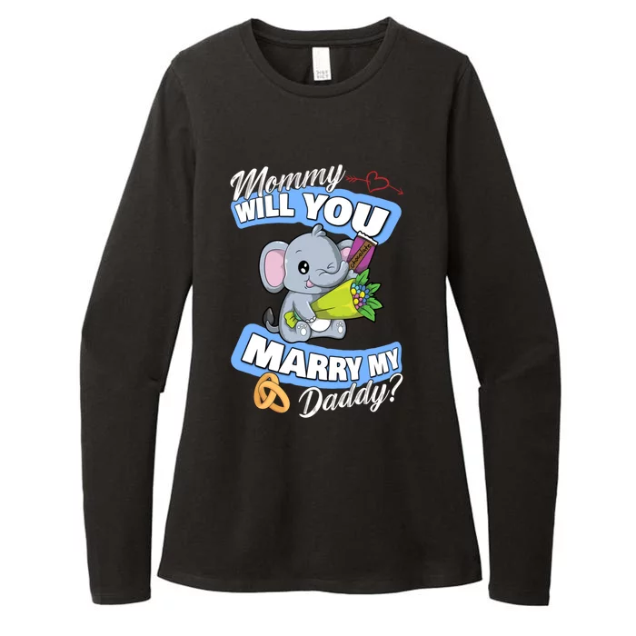 Cute Elephant Wedding Offer Mommy Will You Marry My Daddy Gift Womens CVC Long Sleeve Shirt