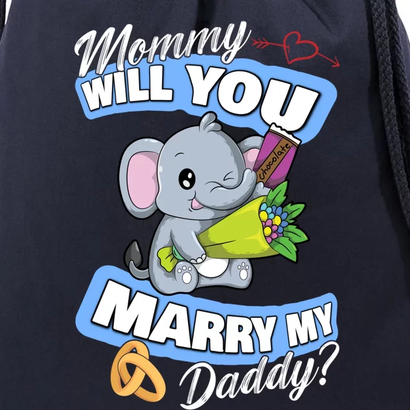 Cute Elephant Wedding Offer Mommy Will You Marry My Daddy Gift Drawstring Bag