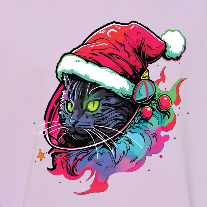 Cat Edm Winter Festival Cute Christmas Party Garment-Dyed Sweatshirt