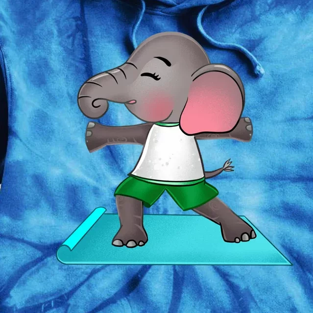 Cute Elephant Yoga Lover Spiritual Meditation Yogi Elephant Cool Gift Tie Dye Hoodie