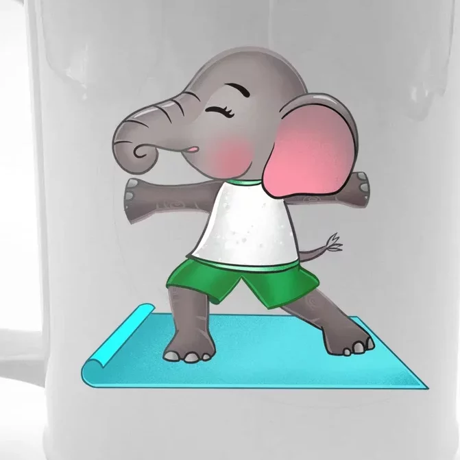 Cute Elephant Yoga Lover Spiritual Meditation Yogi Elephant Cool Gift Front & Back Beer Stein