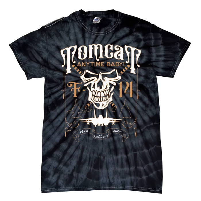 Classic F 14 Tomcat Military Fighter Jet Skull Tie-Dye T-Shirt