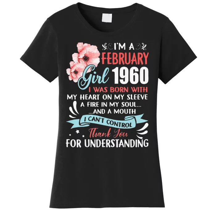 Cute February 1960 63rd Birthday Gift 63 Years Old Women's T-Shirt