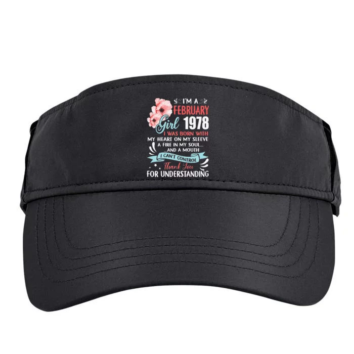 Cute February 1978 45th Birthday Gift 45 Years Old Adult Drive Performance Visor