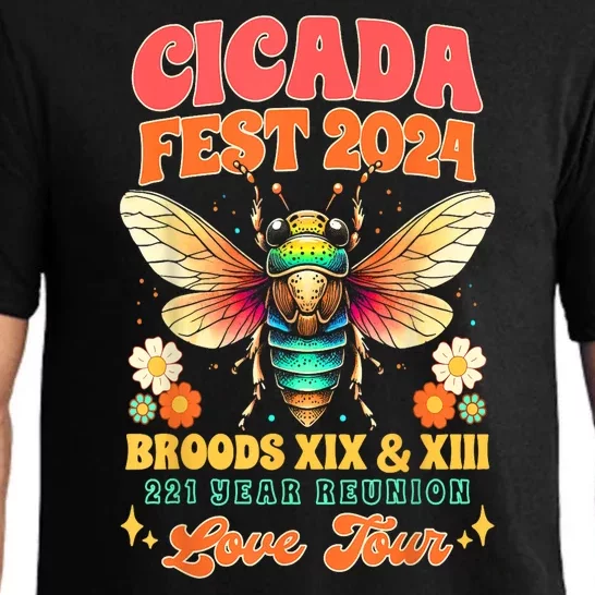 Cicada Fest 2024 Broods Xix & Xiii Entomology Cicada Lover Gift Pajama Set