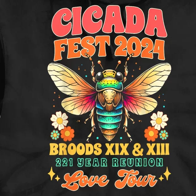 Cicada Fest 2024 Broods Xix & Xiii Entomology Cicada Lover Gift Tie Dye Hoodie