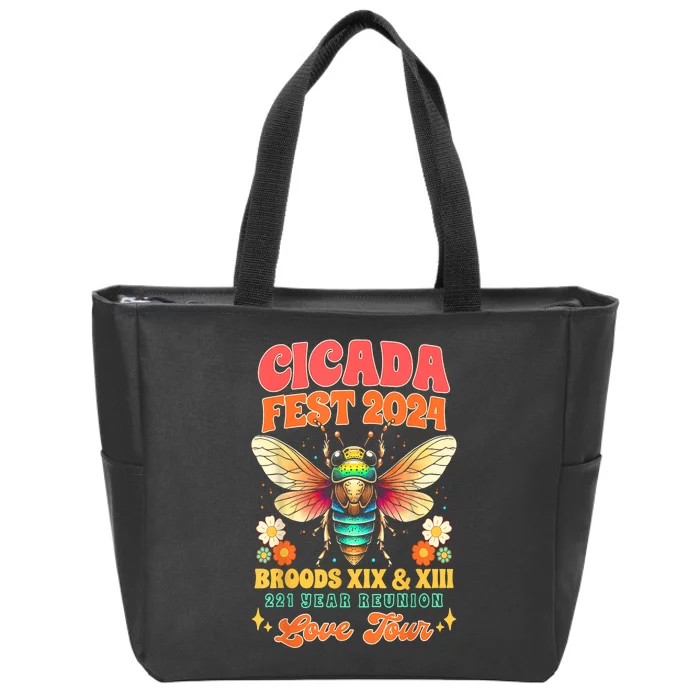 Cicada Fest 2024 Broods Xix & Xiii Entomology Cicada Lover Gift Zip Tote Bag