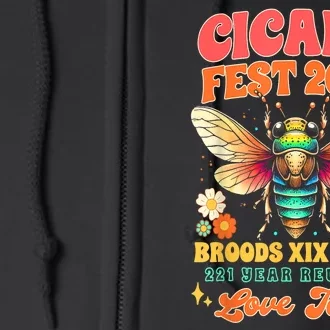 Cicada Fest 2024 Broods Xix & Xiii Entomology Cicada Lover Gift Full Zip Hoodie