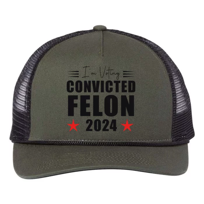 Convicted Felon 2024 Voting Graphic Retro Rope Trucker Hat Cap