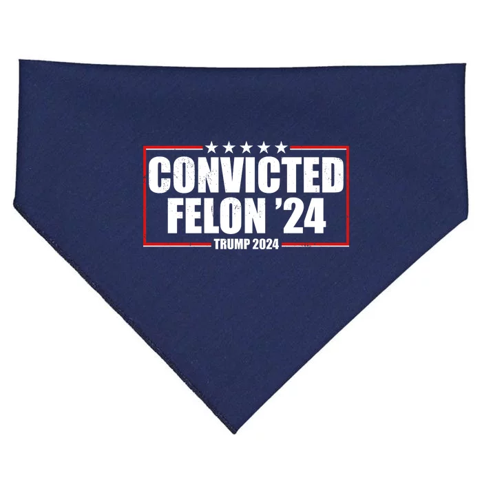 Convicted Felon 24 Trump 2024 USA-Made Doggie Bandana