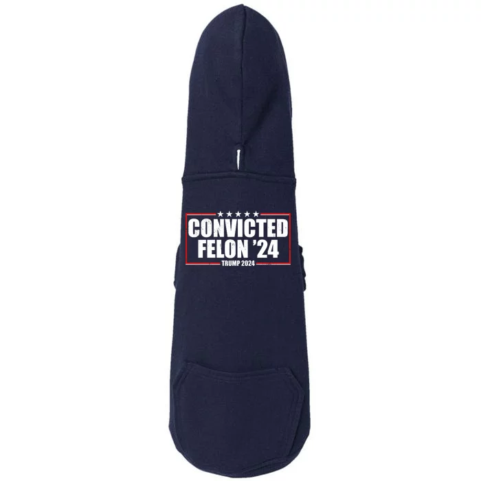 Convicted Felon 24 Trump 2024 Doggie 3-End Fleece Hoodie