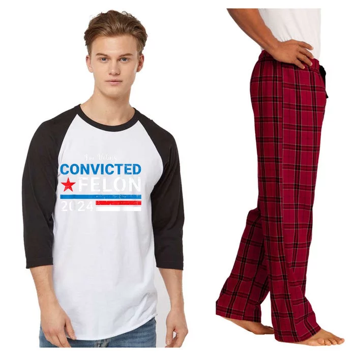 Convicted Felon 2024 Raglan Sleeve Pajama Set