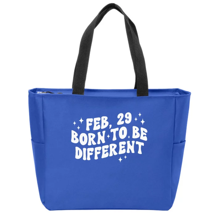 Cute Feb 29 Born To Be Different Leap Day Birthday Leap Year Zip Tote Bag