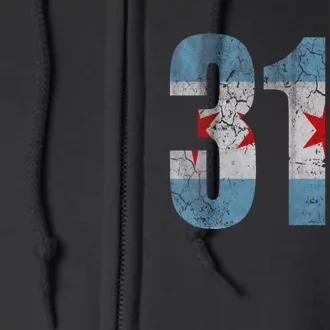 Chicago Flag 312 Full Zip Hoodie