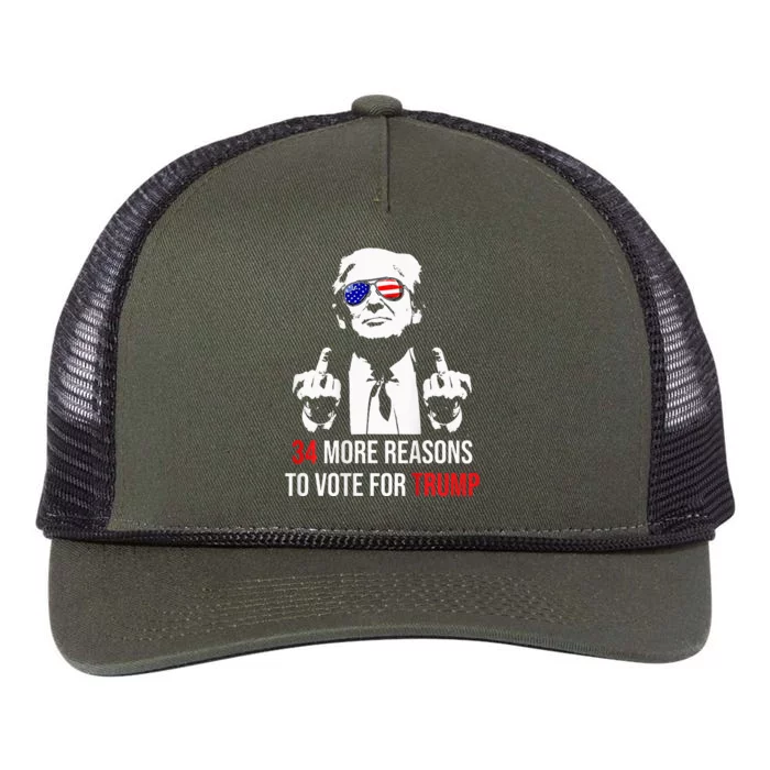 Convicted Felon 34 More Reasons To Vote For Trump Retro Rope Trucker Hat Cap