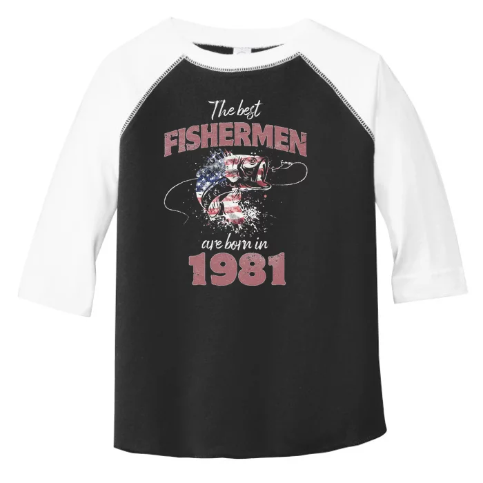 Cute Fisherman 42 Year Old Fishing Fisherman 1981 42nd Birthday Toddler Fine Jersey T-Shirt