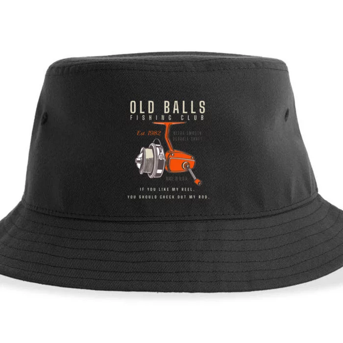 Cute Funny 40th Birthday Fishing Pun Fors Over The Hill 40 Sustainable Bucket Hat