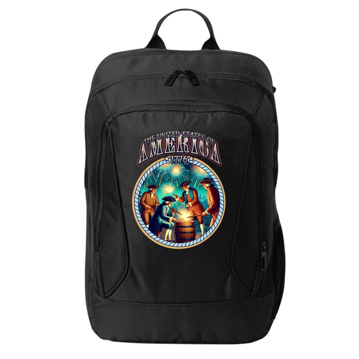 Colonists Fireworks 4th Of July Independence Patriotic 1776 City Backpack