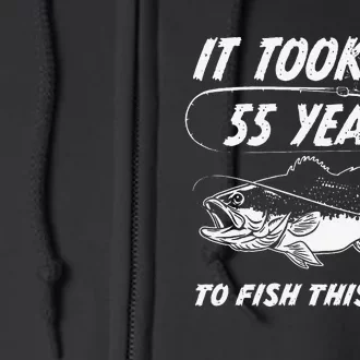 Cute Funny 55th Birthday Fishing 55 Year Old Man Born In 1968 Full Zip Hoodie