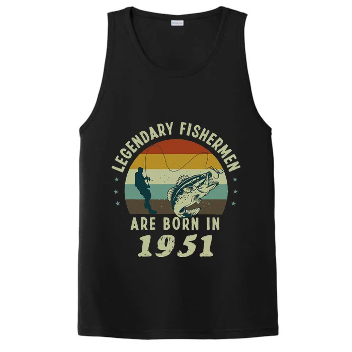 Cute Funny 70th Birthday Fishing Gift For 70 Year Old Fishermen Performance Tank