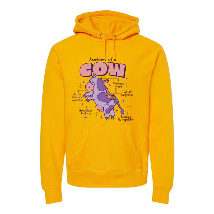 Cow Funny Anatomy Premium Hoodie