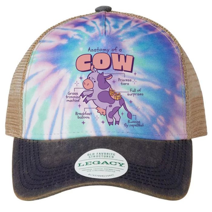 Cow Funny Anatomy Legacy Tie Dye Trucker Hat