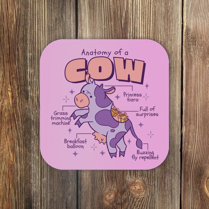 Cow Funny Anatomy Coaster