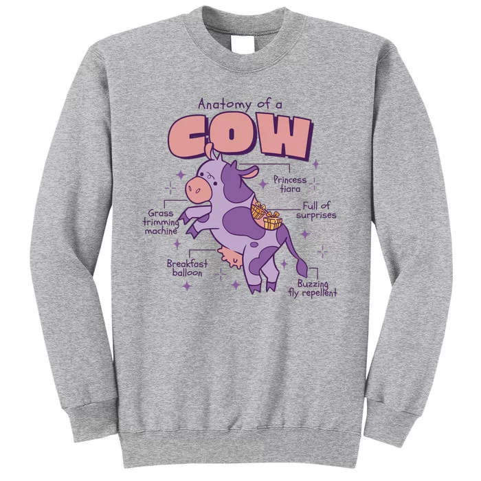 Cow Funny Anatomy Tall Sweatshirt