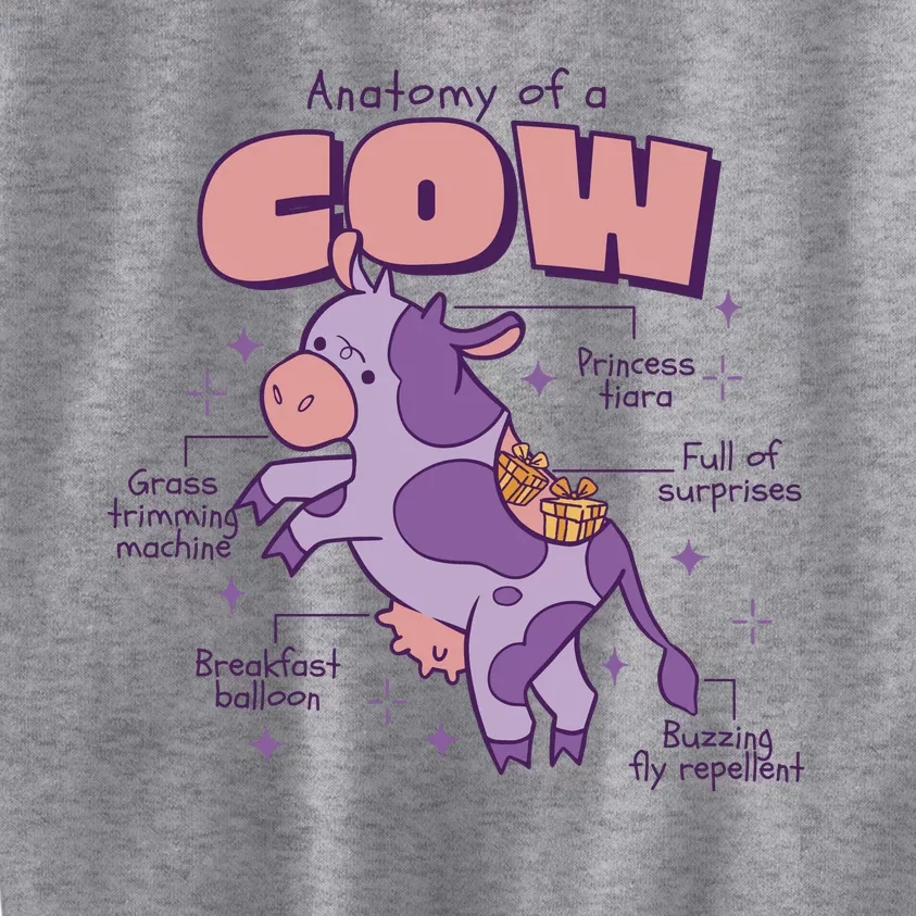 Cow Funny Anatomy Kids Sweatshirt