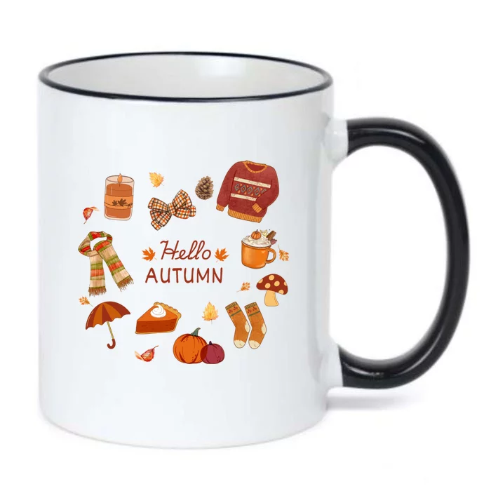 Cute Fall Autumn Little Things Retro Fall Hello Autumn Black Color Changing Mug