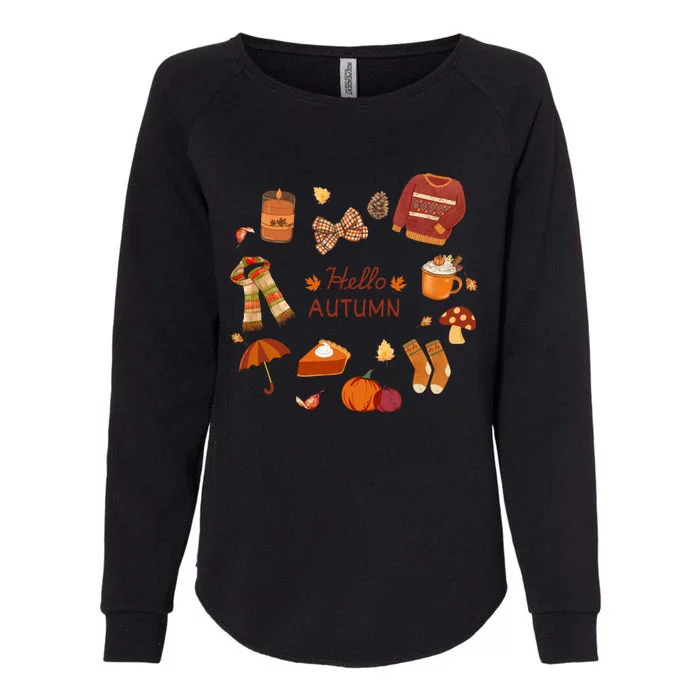 Cute Fall Autumn Little Things Retro Fall Hello Autumn Womens California Wash Sweatshirt