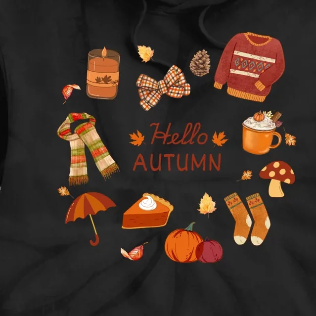 Cute Fall Autumn Little Things Retro Fall Hello Autumn Tie Dye Hoodie