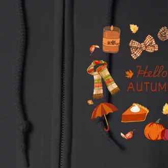 Cute Fall Autumn Little Things Retro Fall Hello Autumn Full Zip Hoodie