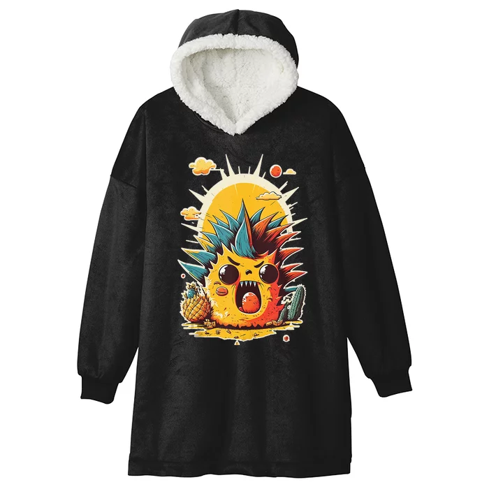 Cute Funny Angry Cartoon Pineapple Tank Top Hooded Wearable Blanket