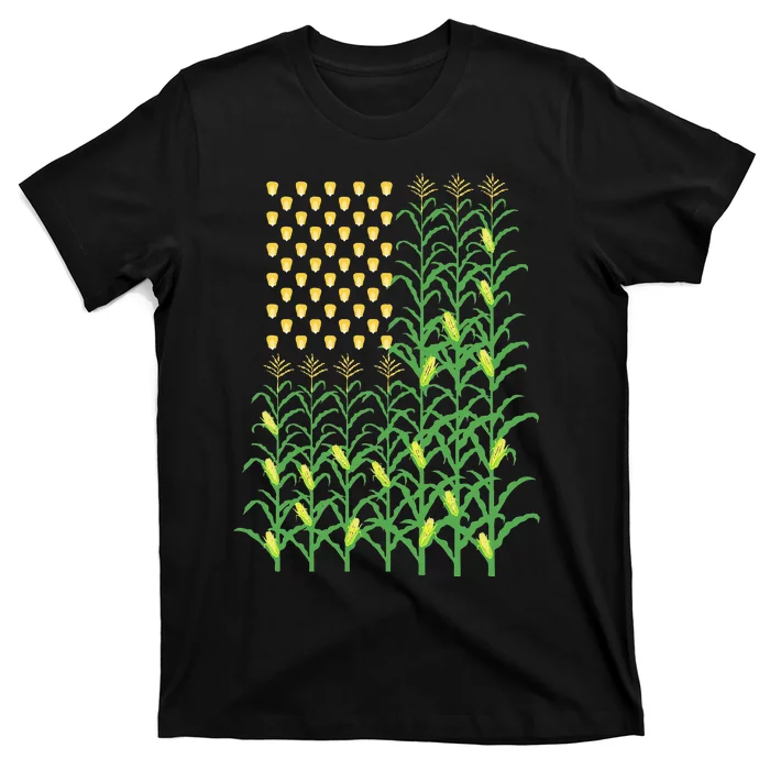 Corn Farmer American Flag Crop Farmers Farm Farming Gift T-Shirt