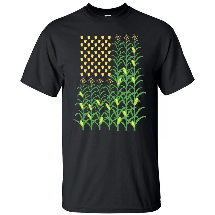 Corn Farmer American Flag Crop Farmers Farm Farming Gift Tall T-Shirt