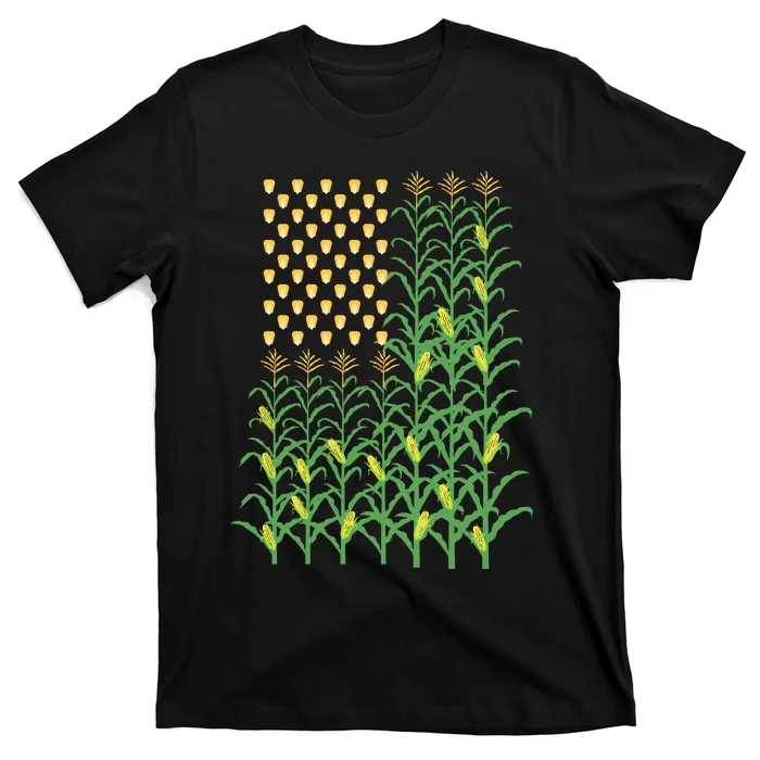 Corn Farmer American Flag Crop Farmers Farm Farming Gift T-Shirt