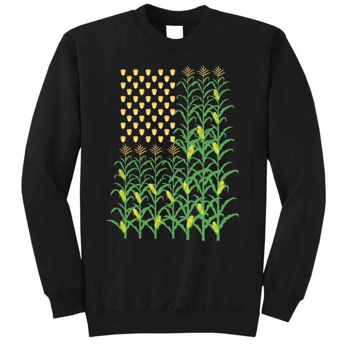 Corn Farmer American Flag Crop Farmers Farm Farming Gift Tall Sweatshirt