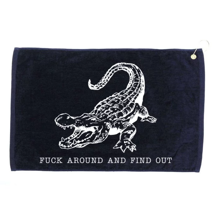 Crocodile Fuck Around And Find Out Grommeted Golf Towel