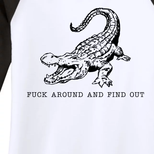 Crocodile Fuck Around And Find Out Women's Tri-Blend 3/4-Sleeve Raglan Shirt