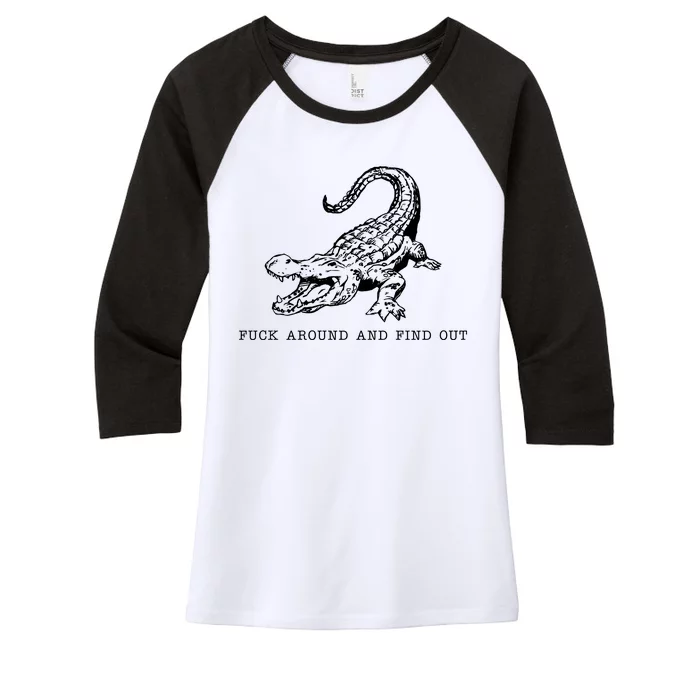 Crocodile Fuck Around And Find Out Women's Tri-Blend 3/4-Sleeve Raglan Shirt