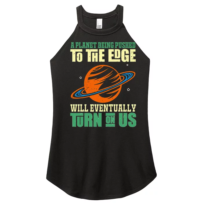 Cool Funny Astronomy Space Planet Retro Science Earth Day Women’s Perfect Tri Rocker Tank