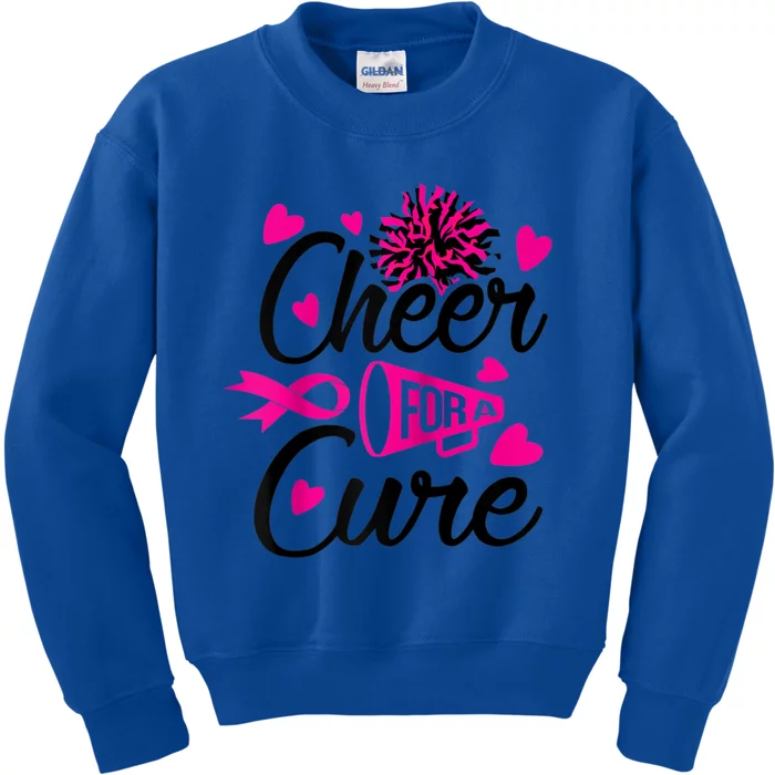 Cheer For A Cure Breast Cancer Awareness Gift Kids Sweatshirt