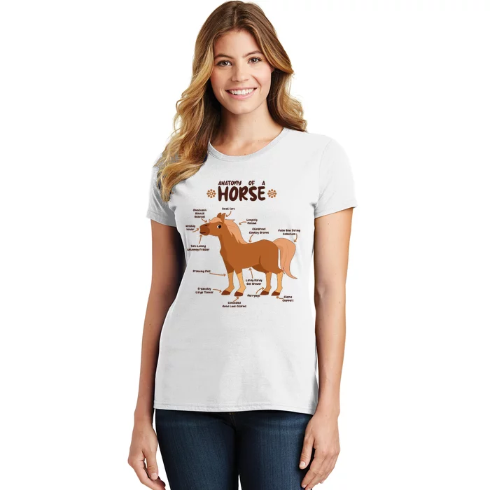 Cute Funny Anatomy Of A Horse Diagram Women's T-Shirt