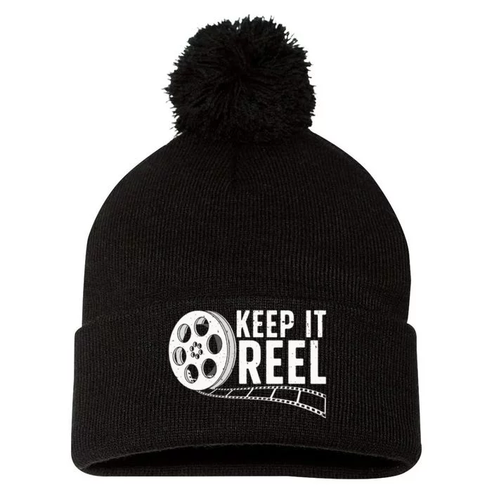 Cool Filmmaker Art For  Movie Film Maker Keep Reel Pom Pom 12in Knit Beanie