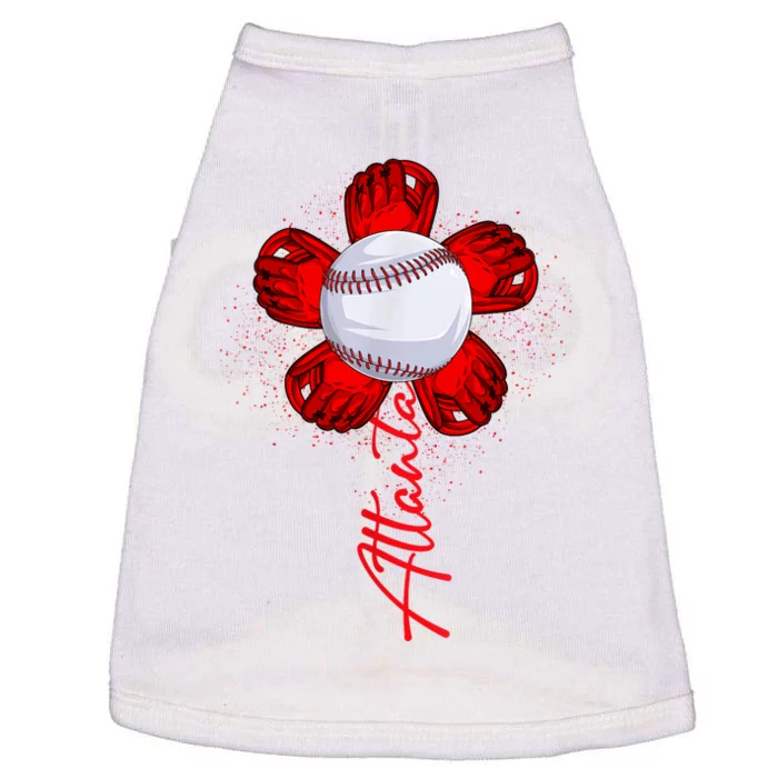 Cute Flower Atlanta Retro Baseball Lover Doggie Tank