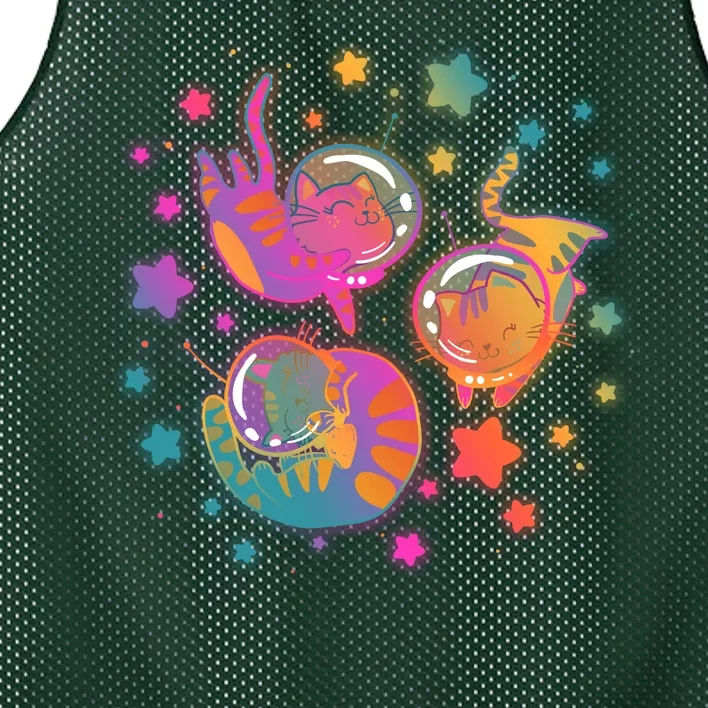 Cute Funny Astronaut Space Kitty Cats Mesh Reversible Basketball Jersey Tank