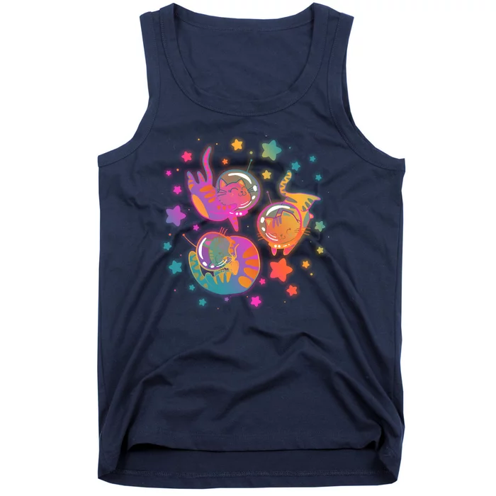 Cute Funny Astronaut Space Kitty Cats Tank Top