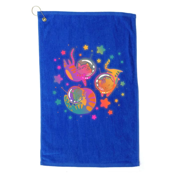 Cute Funny Astronaut Space Kitty Cats Platinum Collection Golf Towel